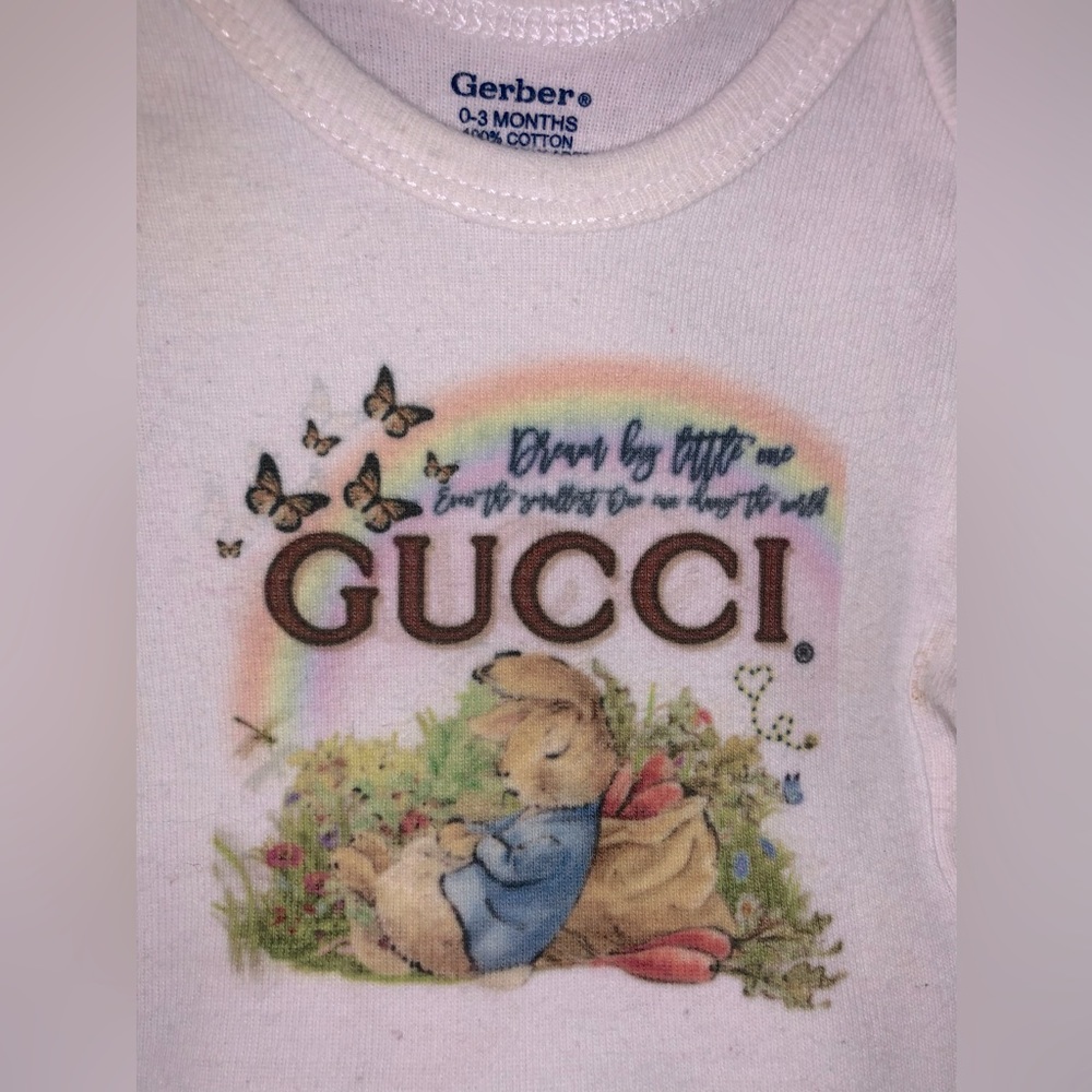Gerber Onsie Handmade Peter Rabbit Gucci - Picture 2 of 2